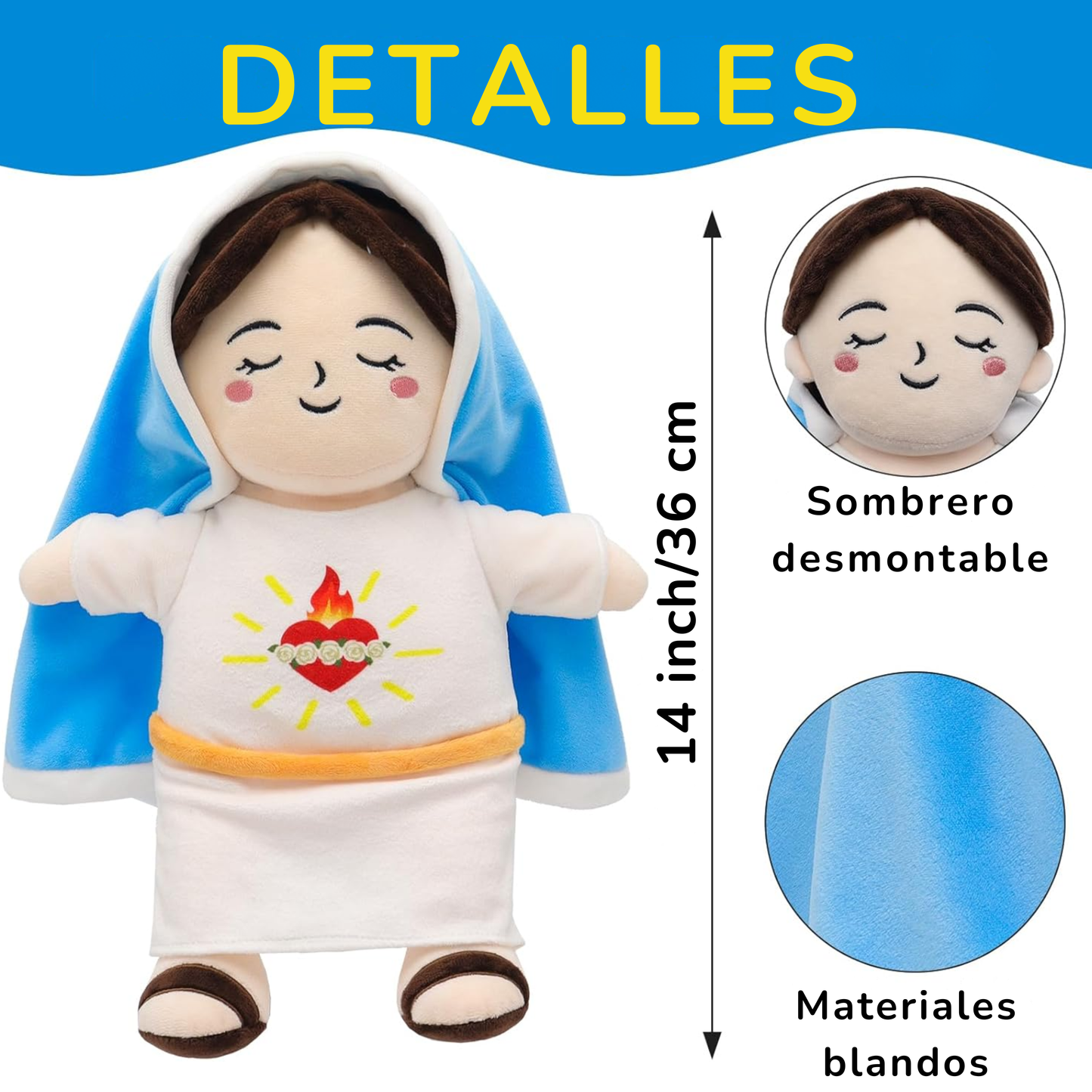 Peluche Virgen María Anti Ansiedad
